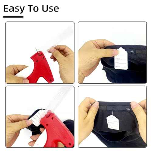 1606pcs Tagging Gun Kit, Tagging Gun for Clothing, Standard Retail Price Tag Attacher Gun Kit for Clothes Labeler with 6 Steel Needles and 1600 1-in Barbs Fasteners (Not Stitch Gun)