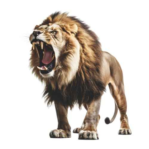 Large Fierce Lion Wall Decal Cool Cool Tropical Animal Wall Stickers 22" ¡¿ 25" Peel and Stick Lion Wall Art Sticker for Kids Room Playroom Classroom Nursery Decor