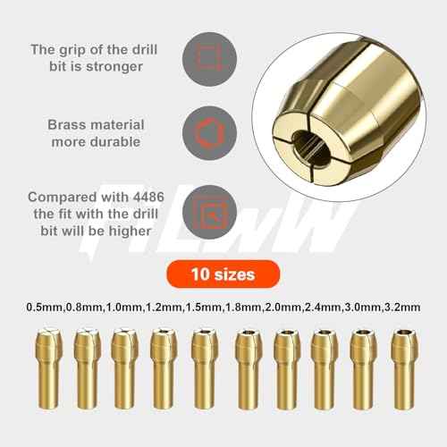 Drill Chuck Collet Set for Dremel, 16PCS 0.8-3.2mm Replacement 4486 Drill Keyless Bit Chuck Shank Rotary Tool Quick Change Adapter