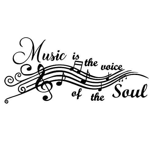Music is The Voice of The Soul Vinyl Wall Decals Quotes Sayings Words Arts Lettering for Music Room