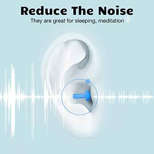 Tondiamo 150 Pairs Ear Plugs Bulk Individually Wrapped Silicone Ear Plugs with Carry Case Soft Reusable Noise Cancelling Earplugs for Sleeping Swimming Concerts Shooting Noise Reduction(Multicolor)