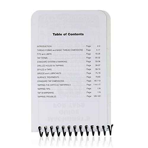 Morse Machinist's Guide for Taps - Machinist Handbook for Machinery Reference for Taps - Keep in Your Pocket or Toolbox