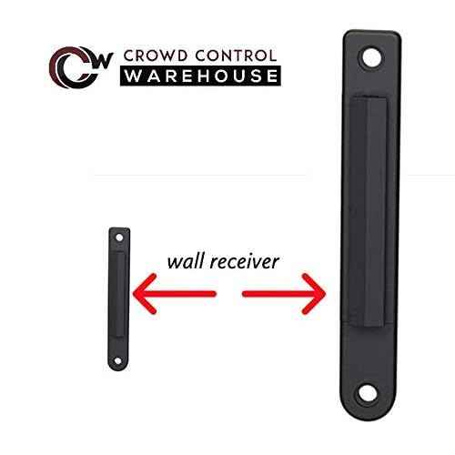 Crowd Control Warehouse - CCW Series WMB-125 Fixed Wall Mount Retractable Belt Barrier - 11 Foot with Black Steel Case (Red"Caution: DO NOT Enter" Belt