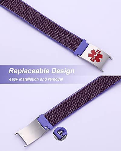 Personalized Sport Medical Alert Bracelets for Women Men - Custom Medical ID Bracelets with Free Engraving - Hook and Loop/Elastic/Stainless Steel/Silicone Watch Wristband Emergency Bracelet