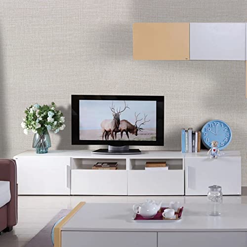 WAPANE Grasscloth Peel and Stick Wallpaper 15.7" x 196.8", Faux Linen Contact Paper for Cabinets/Countertops Removable, Textured Wall Paper Self Adhesive, Vinyl Fabric Wallpaper Waterproof
