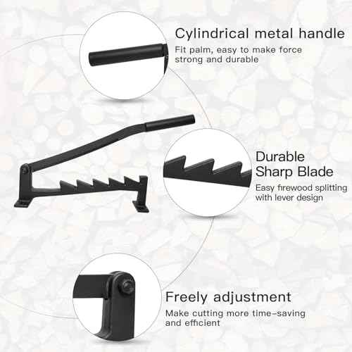 Wood Splitter - Wall Mounted Log Splitter, Firewood Kindling Splitter, Portable Manual Fire Wood Kindling Splitter Firewood Cutter Heavy Duty Cracker for Home & Campsite (Including Gloves)