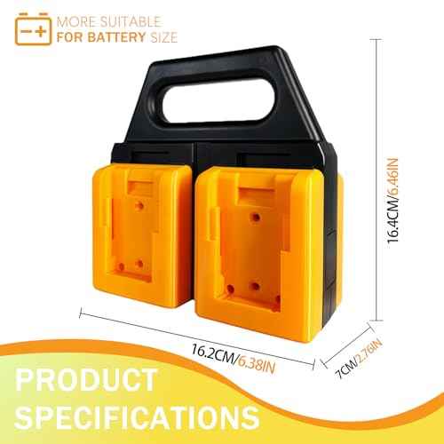 Battery Holder for Dewalt 20V &18V ? 4-Slot Portable Battery Organizer for Tool Bags & Job Sites ? Carry Multiple Batteries with Ease and Keep Them Ready for Use.