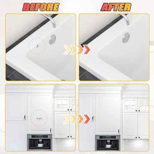 White Touch Up Paint, Multi Surface Furniture Cabinets Wall Paint Pen, Strong Adhesion, Waterproof Quick Dry White Paint for Furniture, Walls, Wood, Door, Cabinets, Bathtub, Appliance, Tub and Tile 1.5 Oz