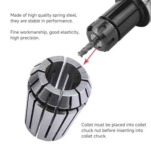 15pcs ER20 Collet Set 1mm-13mm Metric Collets, Steel ER20 Spring Collet Set for CNC Milling Lathe Tool Workholding Engraving Machine