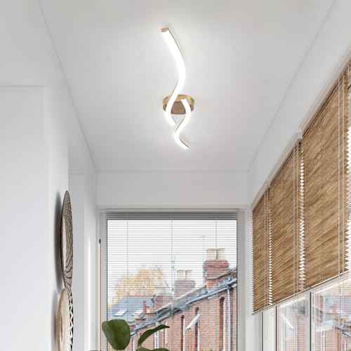 28W Linear Ceiling Light Gold Modern LED Ceiling Light Fixture 6000K Aluminum 39.37Inch Long Ceiling Lamp for Hallway, Kitchen, Bedroom, Dining Room