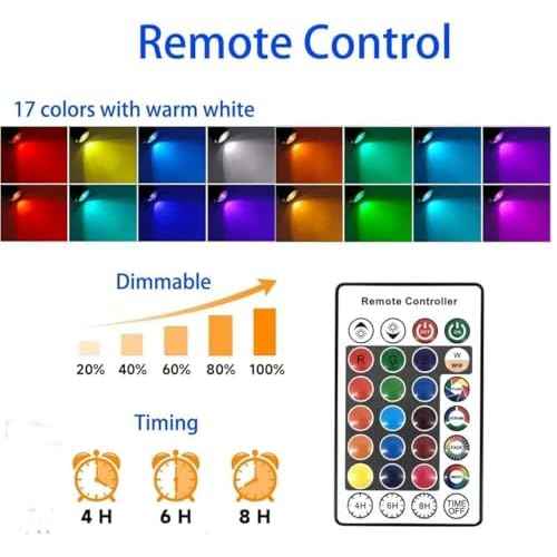 Halloween RGBW Spotlights with Timer, 24W Individual Control Spot Lights Outdoor IP65 Waterproof Landscape Spotlight for Yard Garden, 6 Lights
