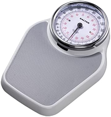 Salter Pro-Helix Professional Oversized Bathroom Scale with Grey Vinyl Anti-Slip Bath Mat, 400 LB Capacity, Analog Scale, 18.25 x 13.0 inch, Grey