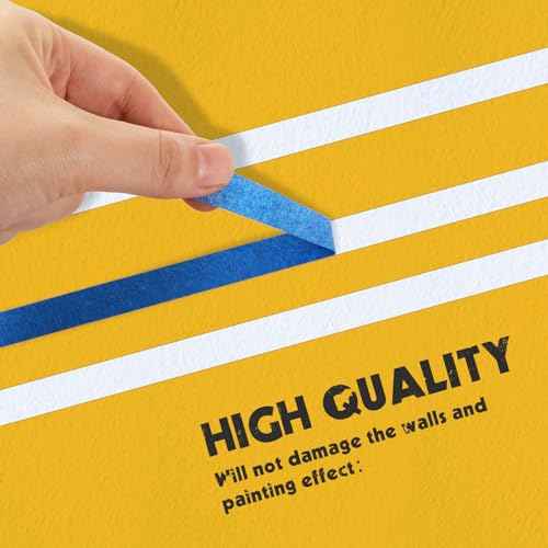 Chuangdi 3 Rolls 55 Yards Painter's Drafting Tape Multi Use Masking Scrapbooking Tape (12 mm,Blue)