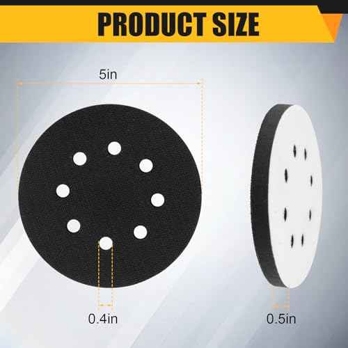 4 Pack Orbital Sander Foam Pad, Professional Foam Sanding Pads for Orbital Sander, 5 Inch 8 Holes Hook and Loop Sponge Sanding Interface pad