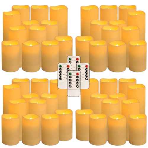 48-Pack LED Flameless Candles with Remote Control - Perfect for Home, Parties, and Special Occasions - Create a Magical Ambiance Effortlessly(Three Sizes)