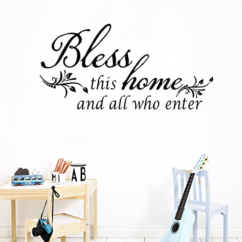 Wall Stickers, Family Letter Quote Water-Proof Home Decor Wall Sticker, Removable Vinyl Decal Art Mural for Living Room Bedroom - Bless This Home