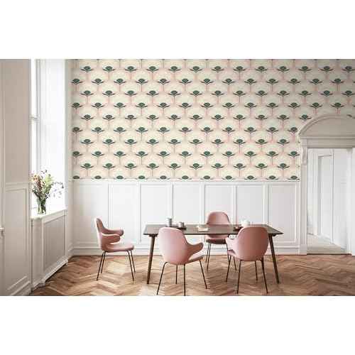 CiCiwind 17.3"¡¿393.7" Wallpaper Peel and Stick Pink Boho Wall Paper Floral Removable Self Adhesive Wallpaper for Bathroom Bedroom Laundry Room Papel Tapiz para Pared Wall Covering