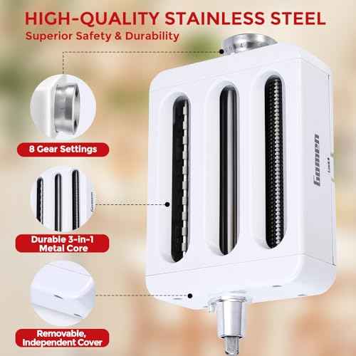 Pasta Maker Attachment for KitchenAid Stand Mixers 3-in-1 Stainless Steel Pasta Roller, Spaghetti/Fettuccine Cutter for KitchenAid Mixer Accessories & Pasta Press? by Gomen