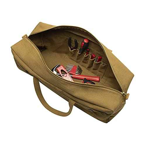 Rothco Canvas Jumbo Tool Bag With Brass Zipper, Coyote Brown