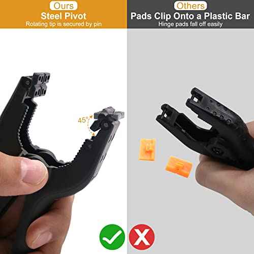 Coideal Black Plastic Spring Clamps, 8 Pack 4.5 Inch Large Nylon Spring Clips Heavy Duty Clamp with Metal Pins for Backdrop Art Crafts Woodworking Background