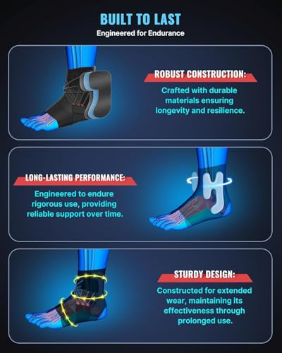 Fit Geno Ankle Brace for Sprained Ankles - Adjustable Breathable Support with Quick-Release Straps for Pain Relief and Swelling Reduction for Men and Women (Left M/L, Ankle size 9''-9.8'')