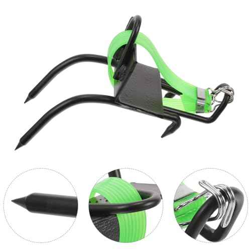 GANAZONO Tree Climbing Spike Set Safety Adjustable Belt Lanyard Rope Belt 2 Gears