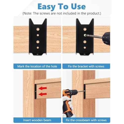 2x4 Fence Brackets for Wood Rail, 80 Pack Black Deck Railing Brackets for 2¡± X 4¡± Wood Post, Thickness 1.2mm(18 Gauge) Fence Bracket, Screws Not Included