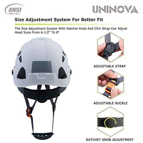 Hard Hats for Construction UNINOVA OSHA Safety Helmet 6 pt. Adjustable Suspension Cascos De Construccion