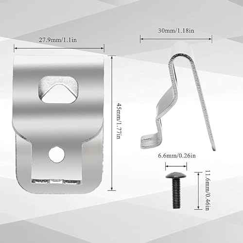 (5-pack) N268241 N086039 Stainless Steel Belt Clips(with screws) Compatible with Dewalt 20V Power Tools DCD985 DCD980 DCD985L2 DCD980L2