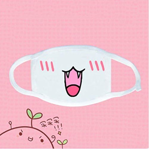 6 Pack Mouth Mask, Unisex Cotton Super Cute Fashion Face Mask Anti-Dust White for Boys and Girls