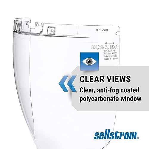 Sellstrom Replacement Window for Face Shield DP4 Multi-Purpose Safety Mask, Polycarbonate, Anti-Fog Coated, Clear Tinted, 12.125" W x 9" H x 0.060 T, ANSI Z87.1, S32100