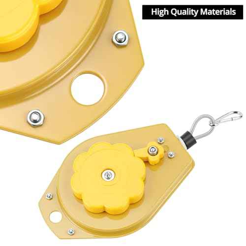 QWORK Retractable Spring Balancer Tool Holder - 0.5-1.5 kg Load Capacity, 4 Pack, Ideal for Assembly-line & Car Manufacturing