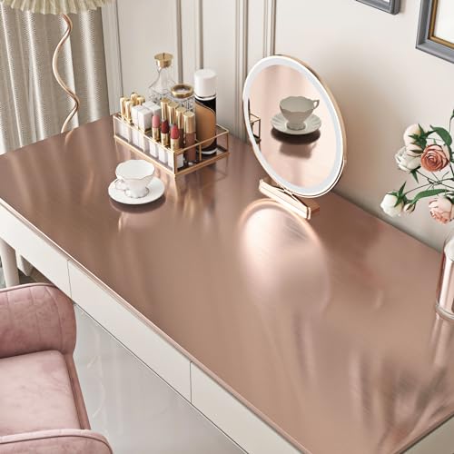 Livelynine Pink Rose Gold Contact Paper Peel and Stick Metallic Wallpaper for Bathroom Bedroom Classroom Desk Wrap Stainless Steel Countertop Cover Refrigerator Vinyl Kitchen Fridge Covers 15.8x78.8