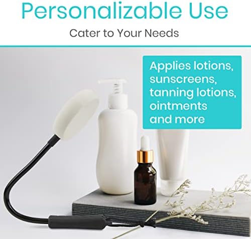 Vive Bendable Lotion Applicator for Your Back - Easily Apply Sunscreen, Self Tanner, Moisturizer, & Cream to Feet, Back, & Body - Long Handled Shower Wand Brush for Women & Men - Reusable, Washable