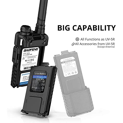 4 Pack BAOFENG UV-5X (UV-5G) GMRS Radio, Long Range Walkie Talkies with 2 Pcs 3800mAh Battery, Two Way Radio with Speaker Mic, GMRS Handheld Radio for Adults, Support Chirp & NOAA
