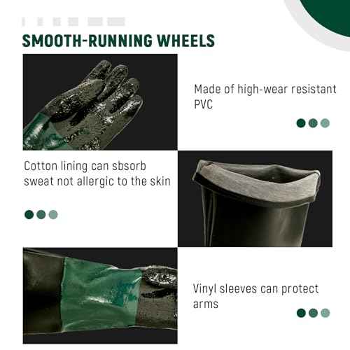 Sandblasting Gloves, 23.6" Rubber Sandblaster Gloves for Sandblast Cabinets