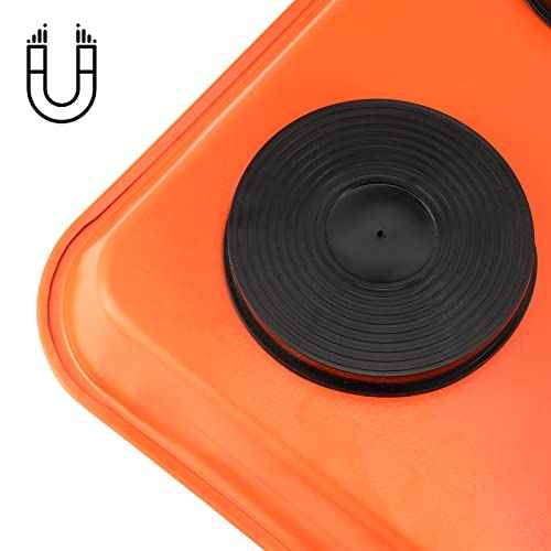 SEUNMUK 8 Pack Orange Magnetic Parts Tray Set, Stainless Steel Rectangle Magnetic Tray Holder for Socket Screw, Nuts, Bolts, Metal Parts, 11.4 x 10 Inch, 5.9 x 2.6 Inch and 3.7 x 2.5 Inch