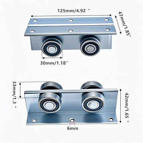 4 Wheel Heavy Duty Trolley Assembly Roller for Barn Doors or Shed Sliding Doors, Compatible with 1-5/8" Wide or All 1-5/8" or Taller Strut Channel (4 Packs)