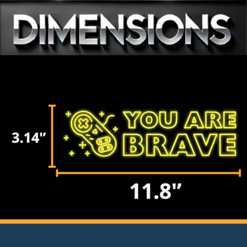 Game Wall Decals Glow in The Dark,Set of 4 Stickers -'You are Smart', 'You are Kind', 'You are Brave', 'You are Loved' Size 11.8'' x 3.14''