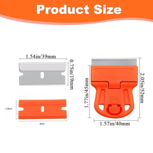 3 Pack Razor Blade Scraper Scraper Tool with Extra 15 Plastic Razor Blades and 15 Metal Blades£¬Adhesive Remover Removing Labels Stickers Taping on Glass Windows£¬Decal Sticker Remover