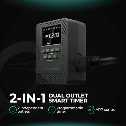 2025 MARS Hydro ITime 2-in-1 Smart Timer Outlet Dual Outlet App Control Custom Programmable 12 On/Off for Home Office and Plant Growth Use