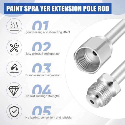 15 Pcs Airless Paint Sprayer Accessories Included 8 Pcs Reversible Airless Sprayer Tips, 2 Pcs Nozzle Tip Guard and 5 Pcs Airless Paint Sprayer Gun Extension Wand with Red Guard Pole Rod