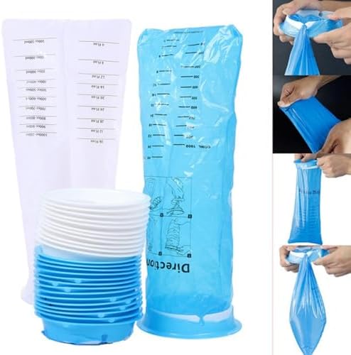 10 Pack Disposable Vomit Bags,Barf Bags 1000Ml Blue,Morning Sickness Bag Hospital Grade Leaking Resistant By Valchoose(Blue)
