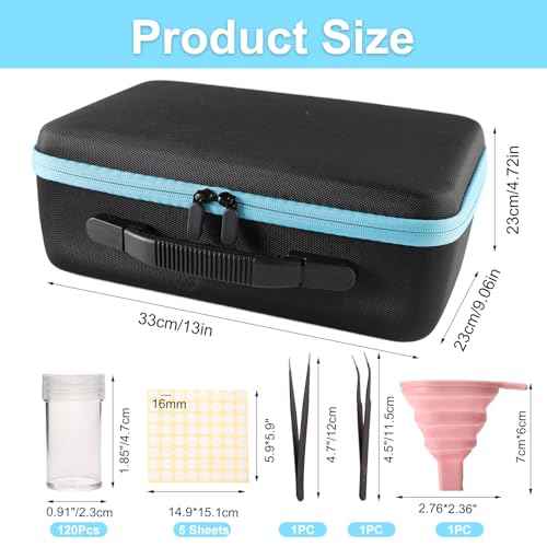 Seed Storage Organizer, Seed Storage Container with 120 Slot, Sturdy Seed Organizer Storage Box with Zipper Bag Label Stickers, 120 Plastic Bottles, Funnel, 2 Tweezers, for Flower Plants Garden