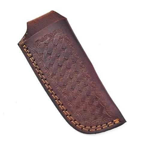 Leather Knife Sheath, Pocket Folding Knife Sheath with Belt Loop, Knife Cover,Knife Holster for Belt