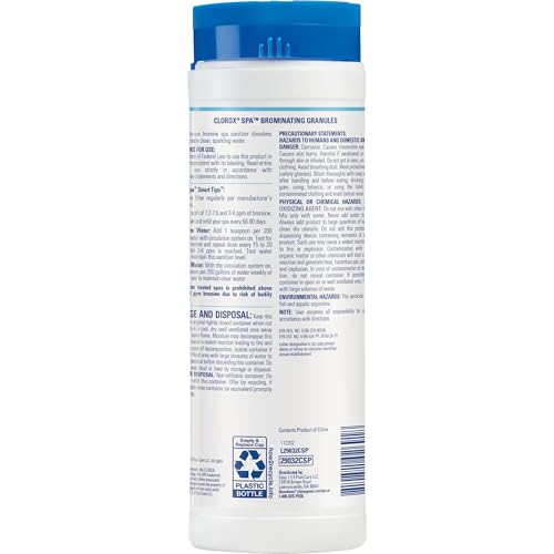 Clorox® Pool&Spa™ Spa Brominating Granules, for Low, Odor Sanitization, Restores Water Clarity in Hot Tubs and Spas, 2 lb (Pack of 1)