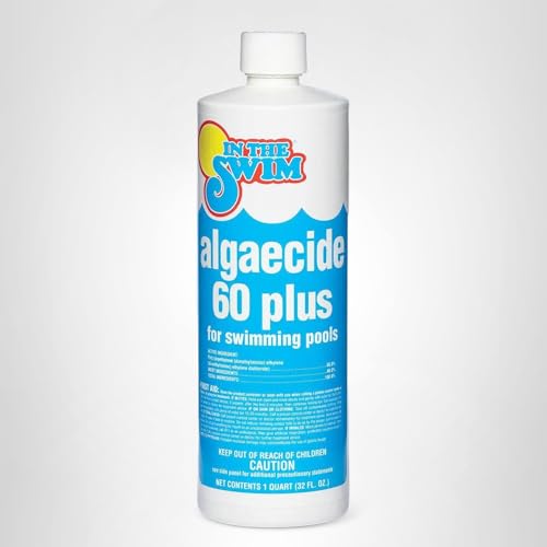 In The Swim Algaecide 60 Plus for Swimming Pools - Non-Metallic, Low Odor, Non-Foaming Algae Bloom Preventative - Chlorine Sanitizer Compatible - 1 Quart