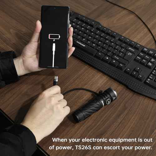 Wurkkos TS26S Rechargeable Flashlight,3100 High Lumens LED Flashlight 95CRI,Magnetic Tail Cap,191 Meters 5000K Boost Constant Current,IP68 Waterproof for Dog Walking,Camping,Emergency