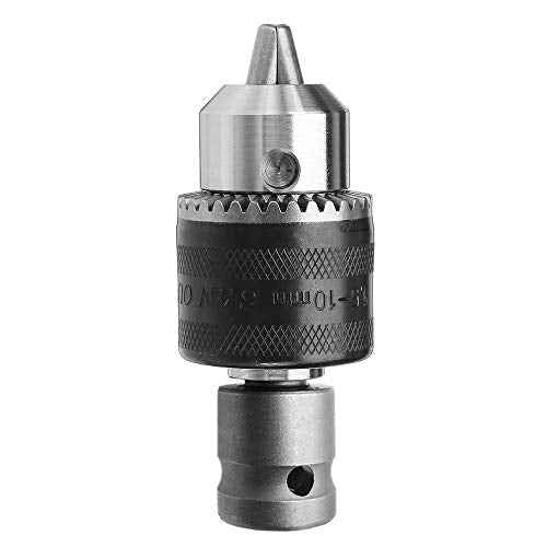 Yakamoz 1.5-10mm 1/16" - 3/8" Capacity Key Drill Chuck for Air Impact Wrench Converter Conversion Tool | 1/2 Inch Socket Square Female Adapter