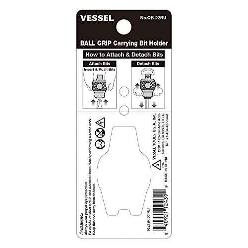 VESSEL Ball Grip Carrying Bit Holder (Red) QB22RU (1)
